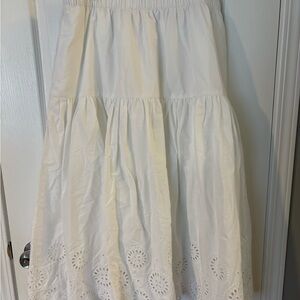 Abercrombie & Fitch White Eyelet Tiered Maxi Skirt